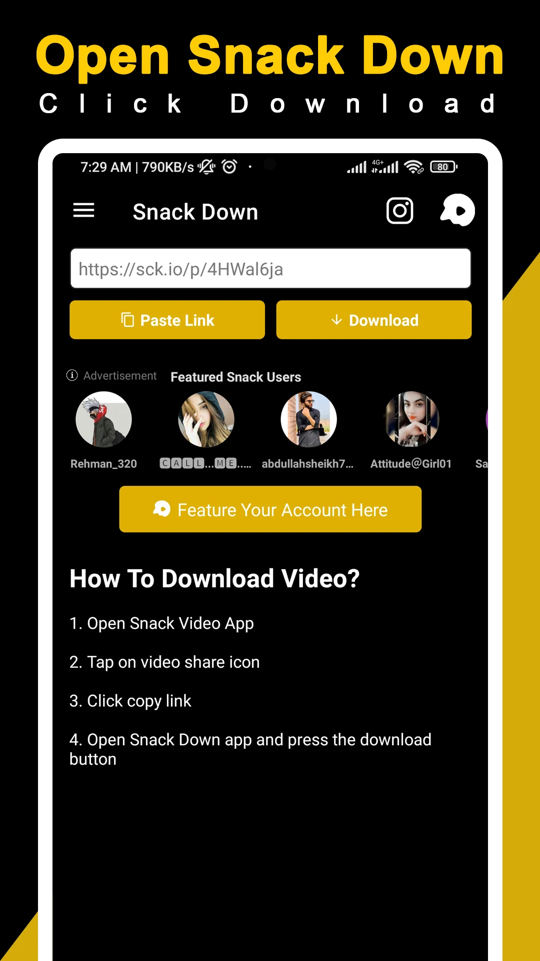 Video Downloader for Snack Vid screenshot